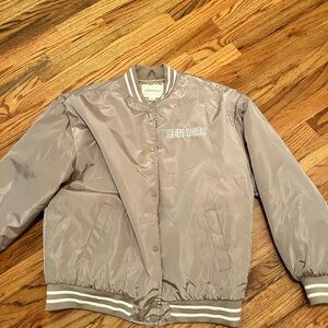 Aeropostale Taupe Quilted Bomber Jacket
